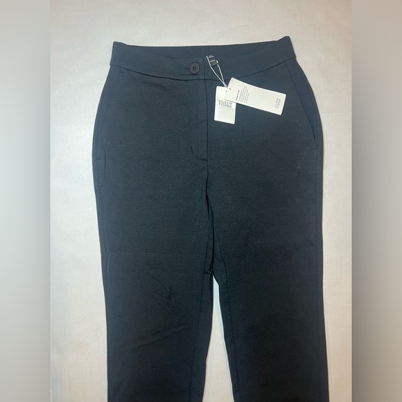 Eileen Fisher Black High Waisted Ankle Pant NWT Size PP 0-2 Cotton Lightweight - Picture 1 of 9